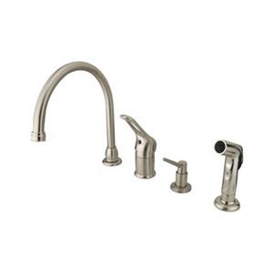 Elements of Design Wyndham Loop Handle Satin Nickel Kitchen Faucet with Sprayer