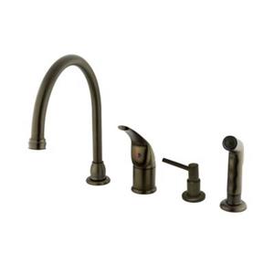 Elements of Design Single Handle Oil-Rubbed Bronze Kitchen Faucet with Soap Dispenser