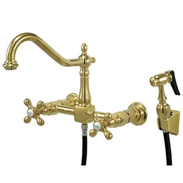 Wall Mounted Unlacquered Brass Faucet