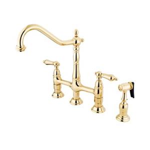 Elements of Design Polished Brass Kitchen Faucet With Sprayer