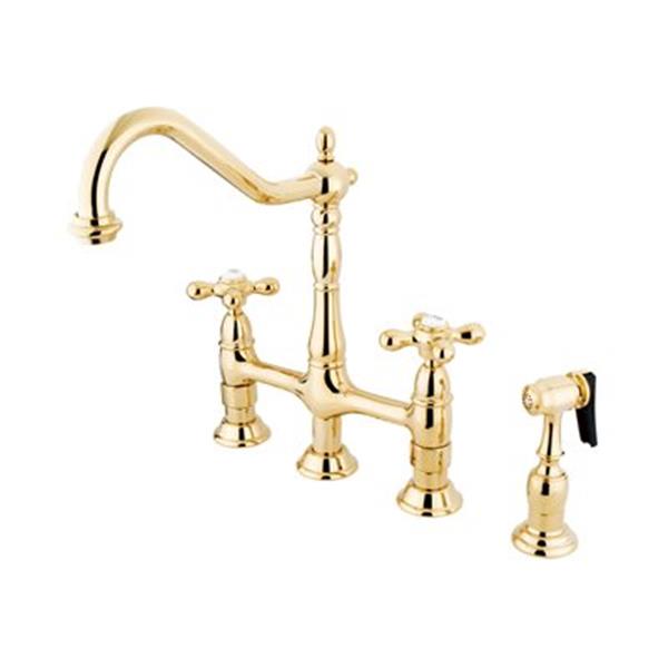 Elements Of Design Cross Handle Bridge Kitchen Faucet With S ES1272AXBS   330048165 MainImage 001 L 