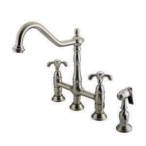 Elements of Design French Country Centerset Satin Nickel Kitchen Faucet With Sprayer