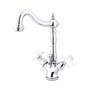 Elements of Design Chrome Cross Handle Mono Deck Single Hole Faucet