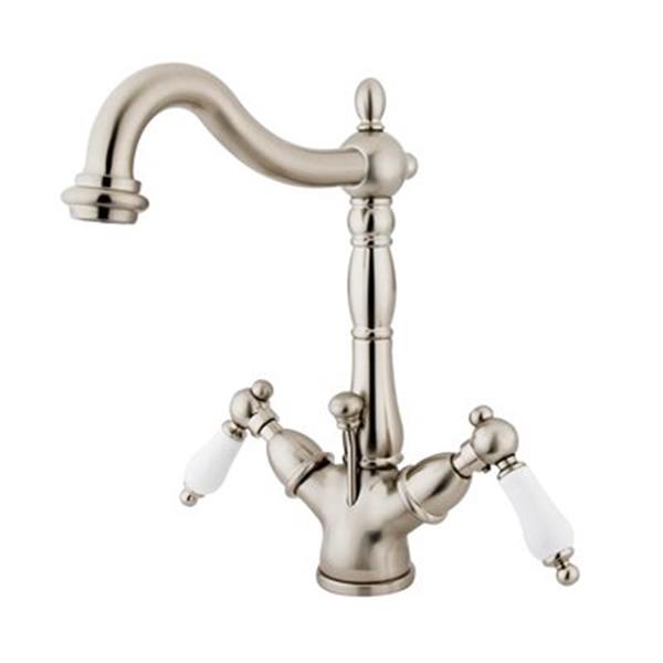 Elements of Design Satin Nickel Lever Handle Mono Deck Single Hole Faucet
