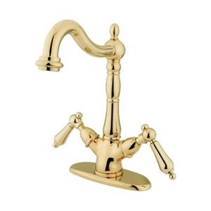 Elements of Design Polished Brass Lever Handle Mono Deck Single Hole Faucet