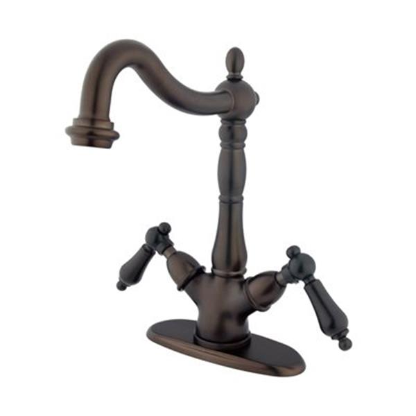 Elements of Design Oil Rubbed Bronze Lever Handle Mono Deck Single Hole Faucet