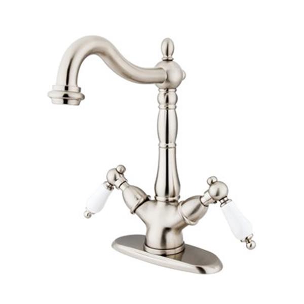 Elements of Design Satin Nickel Lever Handle Mono Deck Single Hole Faucet
