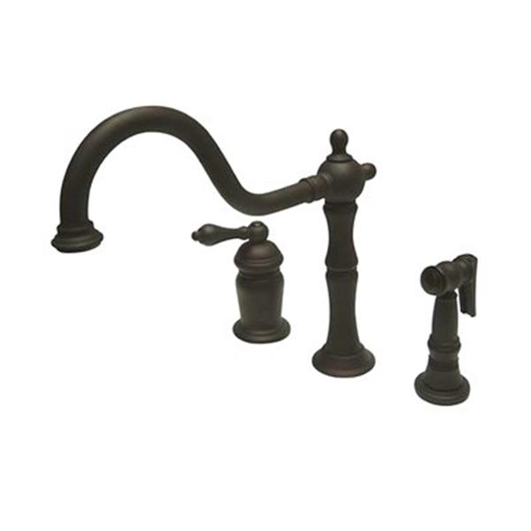 Elements of Design Oil-Rubbed Bronze Single Handle Kitchen Faucet With Sprayer