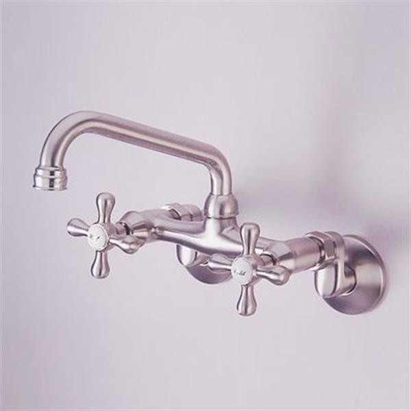 Elements of Design Adjustable Spread High Arc Chrome Wall Mounted Kitchen Faucet