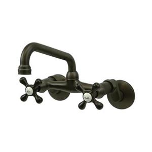 Elements of Design Adjustable Spread High Arc Oil-Rubbed Bronze Wall Mounted Kitchen Faucet