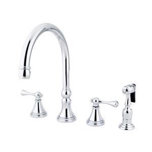 Elements of Design Chrome Two Handle Kitchen Faucet with Sprayer