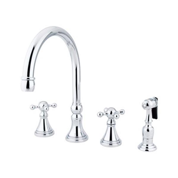 Elements of Design Chrome Two Handle Kitchen Faucet with Sprayer