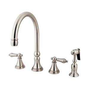 Elements of Design Two Handle Nickel Kitchen Faucet with Sprayer