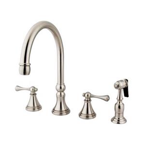 Elements of Design Two Handle Nickel Kitchen Faucet with Sprayer