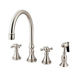 Elements of Design Two Handle Kitchen Faucet with Brass Spra