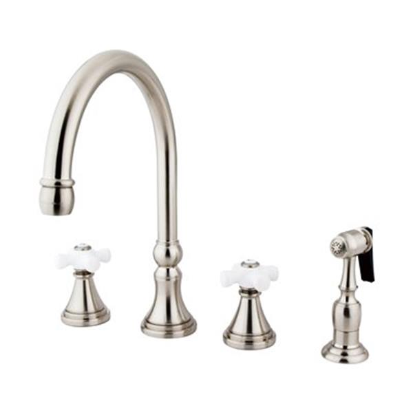 Elements Of Design Tuscany Satin Nickel Two Handle Kitchen Faucet