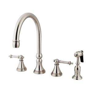 Elements of Design Tuscany Satin Nickel Two Handle Kitchen Faucet With Sprayer