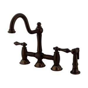Elements of Design Restoration Center Two Handle Oil-Rubbed Bronze Kitchen Faucet With Sprayer