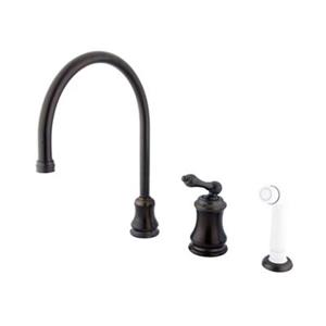 Elements of Design Chicago il-Rubbed Bronze Widespread Lever Kitchen Faucet with Sprayer