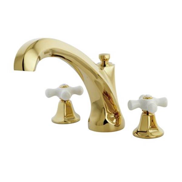 Elements of Design New York 8-in Polished Brass Widespread Roman Tub Filler
