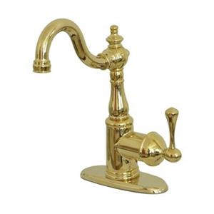 Elements of Design English Vintage 11-in Polished Brass Single Lever Handle Bar Faucet