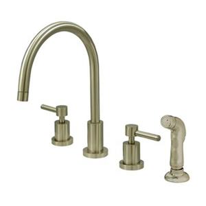 Elements of Design Concord 11.50-in Satin Nickel Widespread Lever Handle Kitchen Faucet with Sprayer