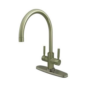 Elements of Design Concord 13.5-in Satin Nickel Twin Lever Handles Kitchen Faucet