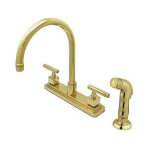 Elements of  Design Claremont 12.5-in Polished Brass Two Handle Kitchen Faucet with Sprayer