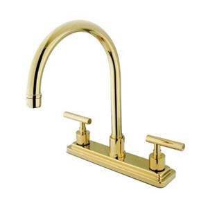 Elements of Design Manhattan 12.50-in Polished Brass Two Handle Kitchen Faucet