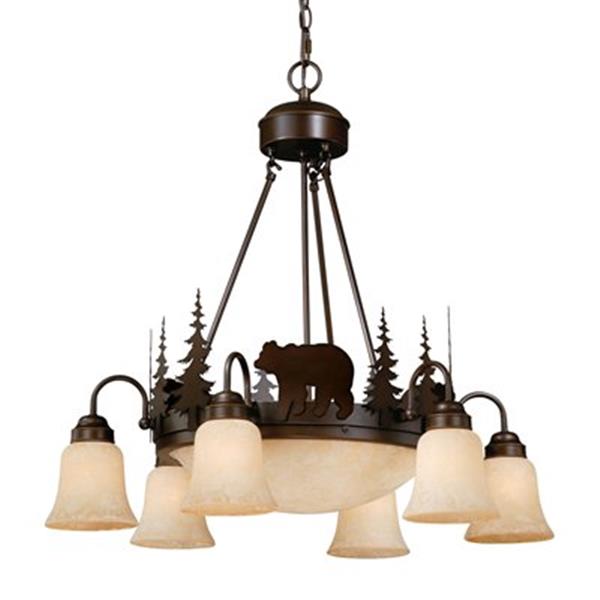 Cascadia Bozeman 9-Light Bronze Rustic Bear Chandelier