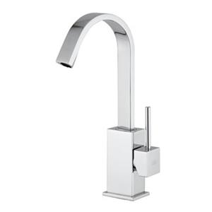 WS Bath Collections Level Polished Chrome Lever Single Hole Faucet Basin Mixer