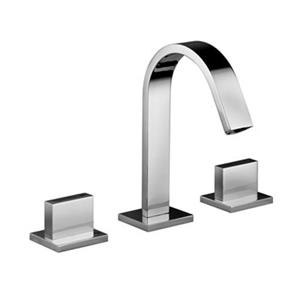 WS Bath Collections Level Linea Polished Chrome Widespread Faucet Without Waste Washbasin Mixer
