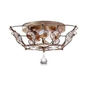 Feiss Leila 8.25-in x 15.5-in Burnished Silver 2-Light Semi-Flush Ceiling Light