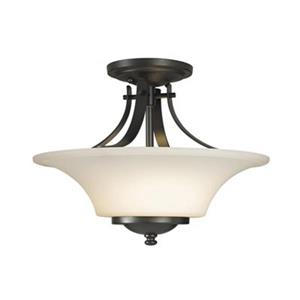 Feiss Barrington 11.5-in x 15-in Oil Rubbed Bronze 2-Light Semi-Flush Ceiling Mount Light