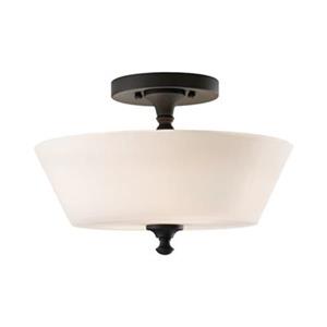 Feiss Peyton 8.75-in x 13-in Black 2-Light Semi-Flush Ceiling Mount Light