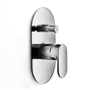 WS Bath Collections Muci Polished Chrome Built-in External Shower Mixer with  Diverter