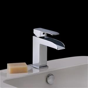 WS Bath Collections Level Polished Chrome Waterfall Spout Bathroom Faucet