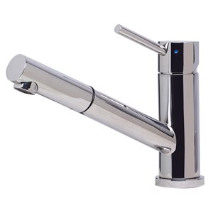 ALFI brand 6.5-in Solid Stainless Steel Pull Out Single Hole Kitchen Faucet