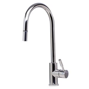 ALFI brand 16.88-in Solid Stainless Steel Pull Down Single Hole Kitchen Faucet