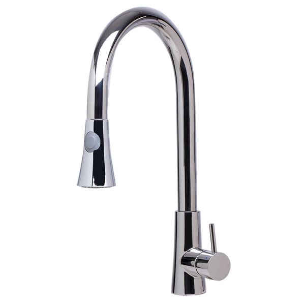 ALFI brand 17.12-in Solid Stainless Steel Pull Down Single Hole Kitchen Faucet