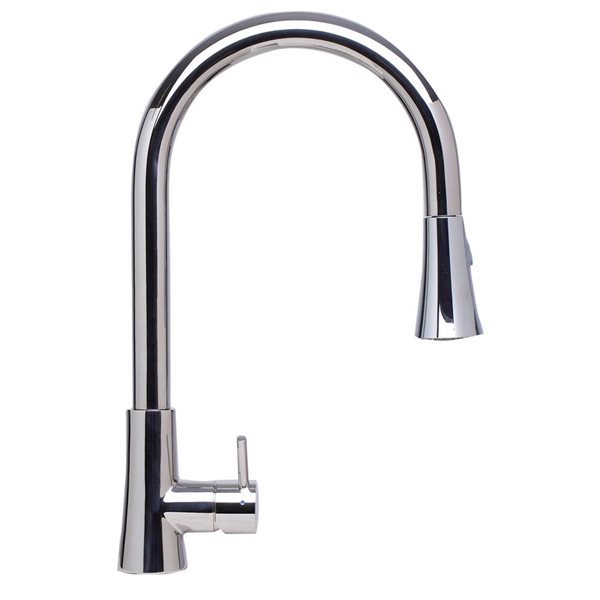 ALFI brand 17.12-in Solid Stainless Steel Pull Down Single Hole Kitchen Faucet