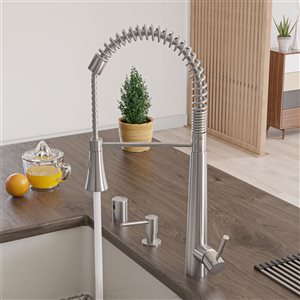 ALFI Brand 22-in Solid Stainless Steel Commercial Spring Kitchen Faucet