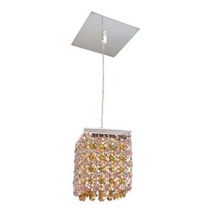Classic Lighting Bedazzle Collection 4-in x 5-in Swarovski Elements Clear and Light Topaz Crystal Pendant Light