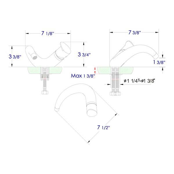 ALFI brand Brushed Nickel Wave Single Lever Bathroom Faucet