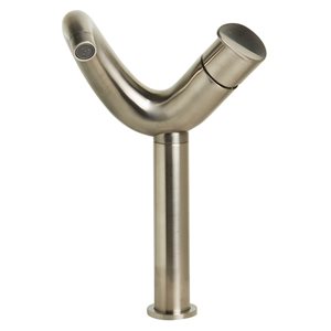 ALFI brand Brushed Nickel Tall Wave Single Lever Bathroom Faucet