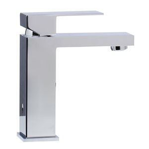 ALFI Brand Polished Chrome Square Single Lever Bathroom Faucet
