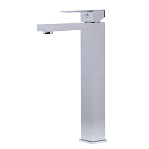 ALFI Brand Polished Chrome Tall Square Single Lever Bathroom Faucet