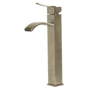 ALFI Brand Brushed Nickel Tall Square Body Single Lever Bathroom Faucet