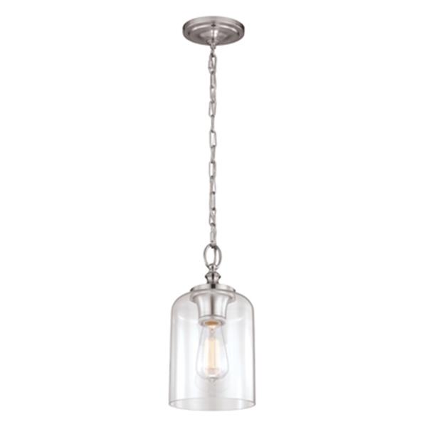 Generation Lighting Hounslow Brushed Steel 1-Light Pendant Light