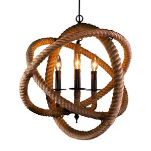 Warehouse of Tiffany Natalia Brown 3-Light Rope Enclosed Chandelier